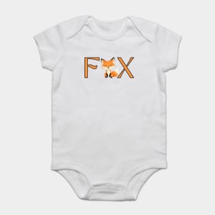 Vintage Style Elegant Fox - Minimalist Design Baby Bodysuit